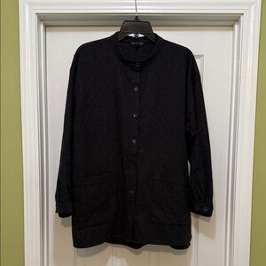 Eileen Fisher -  Charcoal Lightweight Wool Shirt / Jacket - size M